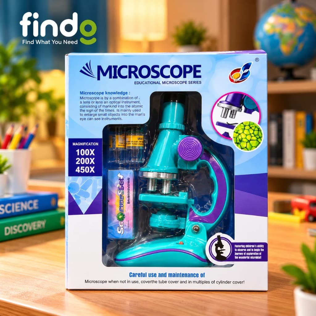 Findo Kids Educational Microscope Science Kit (100X-450X)