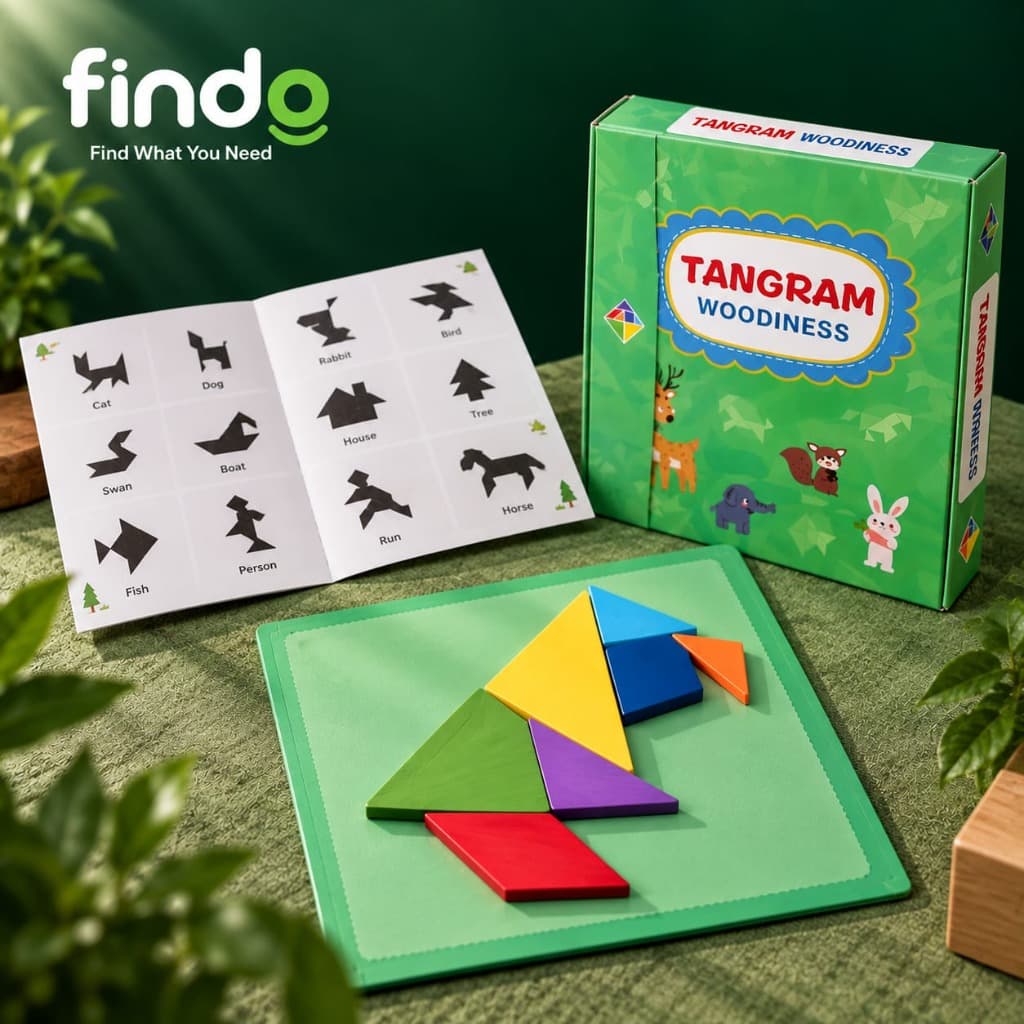 Tangram Woodiness Montessori Geometric Puzzle Set